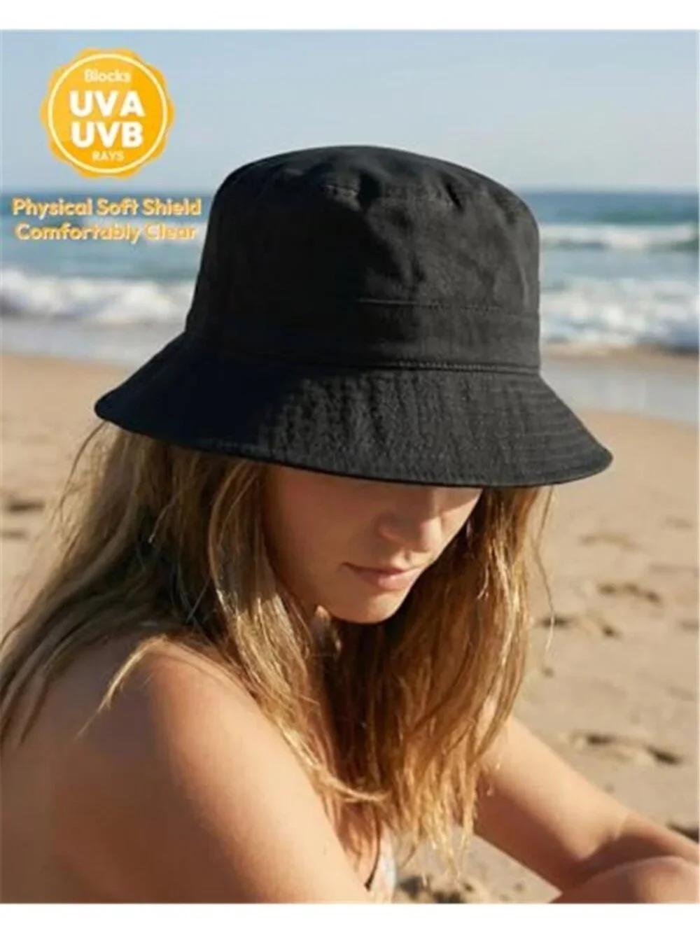 Bucket Sun Hats for Woman Men Cotton Packable Summer Beach Sun Bucket Vacation
